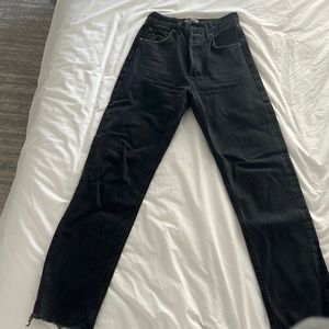 Black Agolde straight legged jeans